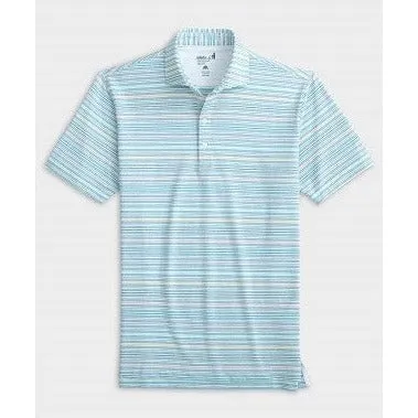 Fallon Striped Jersey Performance Polo in Permafrost by Johnnie-O