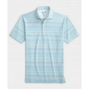 Fallon Striped Jersey Performance Polo in Permafrost by Johnnie-O