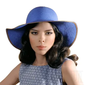 Floppy Sky Blue Straw Sun Hat  Summer Beach Headwear