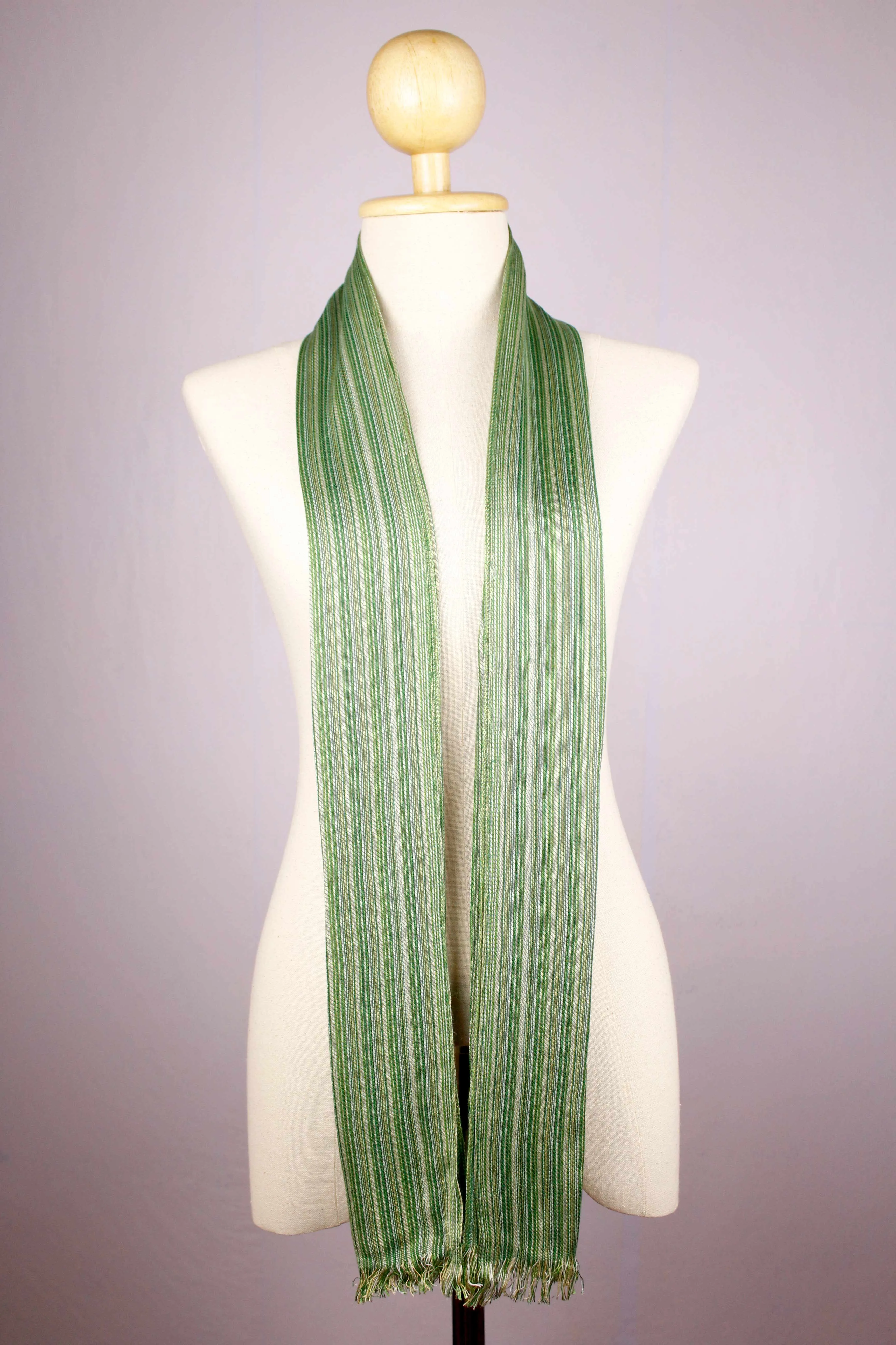 Green Stripes Bamboo Scarf/Muffler