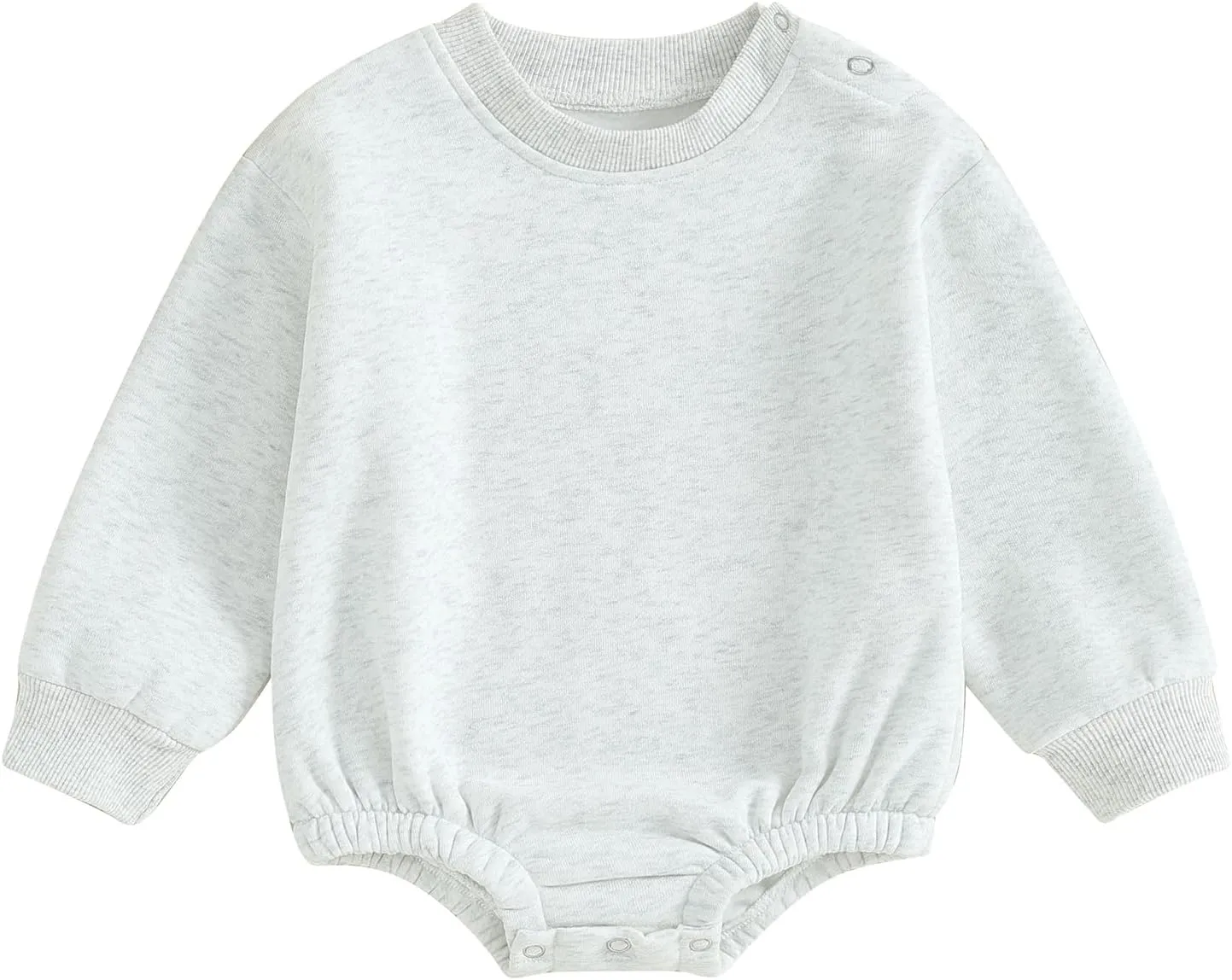Gueuusu Newborn Warm Sweatshirt Romper Baby Boy Girl Solid Crewneck Long Sleeve Fleece Sweater Bodysuit Thick Winter Clothes