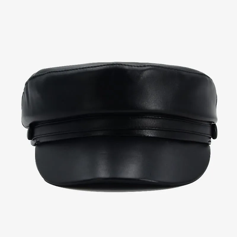 Hats Leather Military Cap Women Fashion Hat