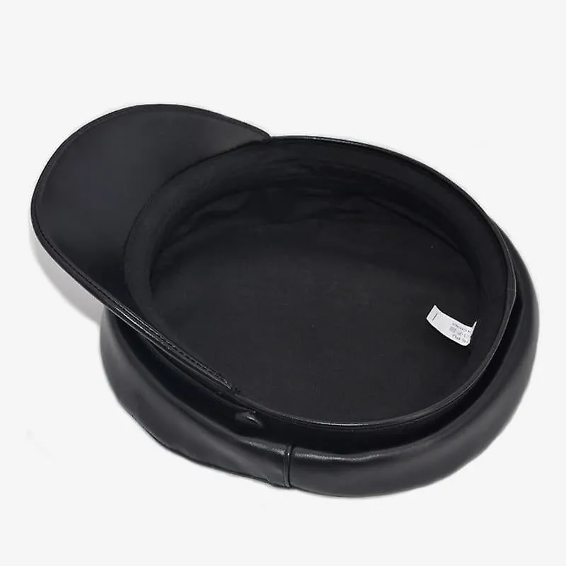 Hats Leather Military Cap Women Fashion Hat