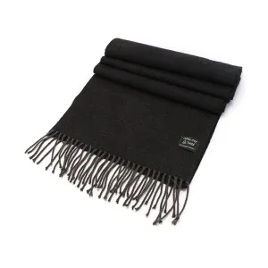 Herringbone Tweed Irish Scarf Black