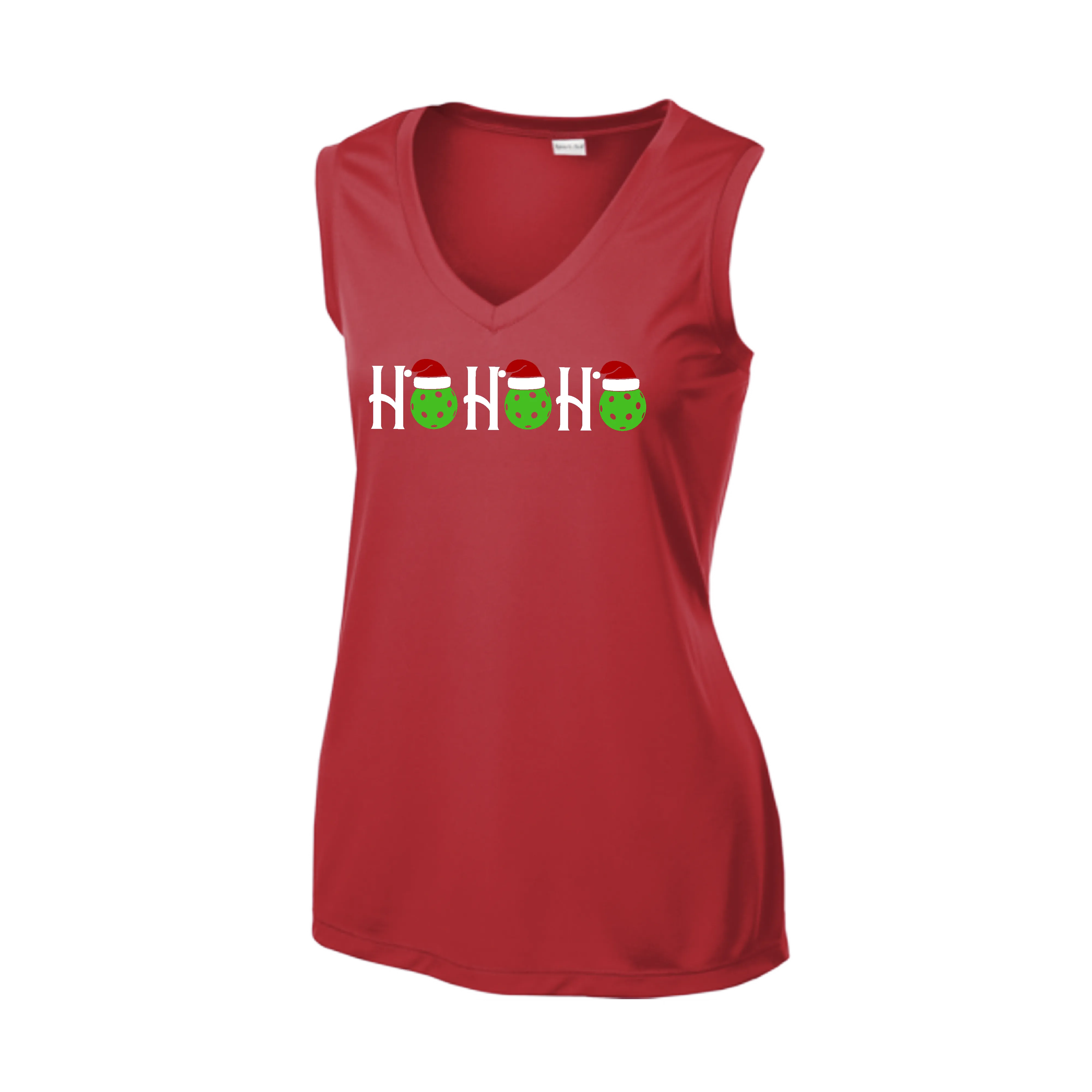 Ho Ho Ho | Women’s Sleeveless Pickleball Shirt | 100% Polyester