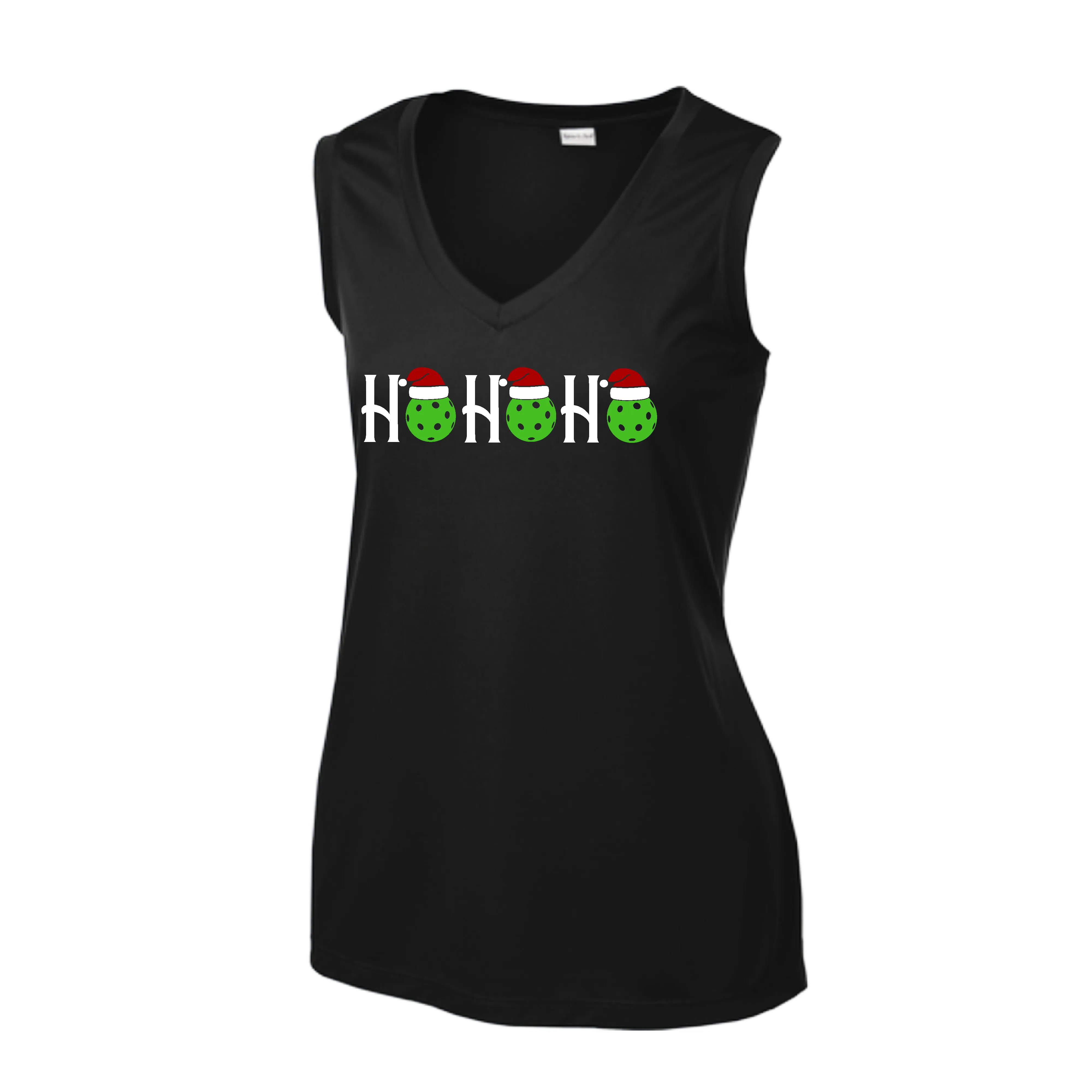 Ho Ho Ho | Women’s Sleeveless Pickleball Shirt | 100% Polyester