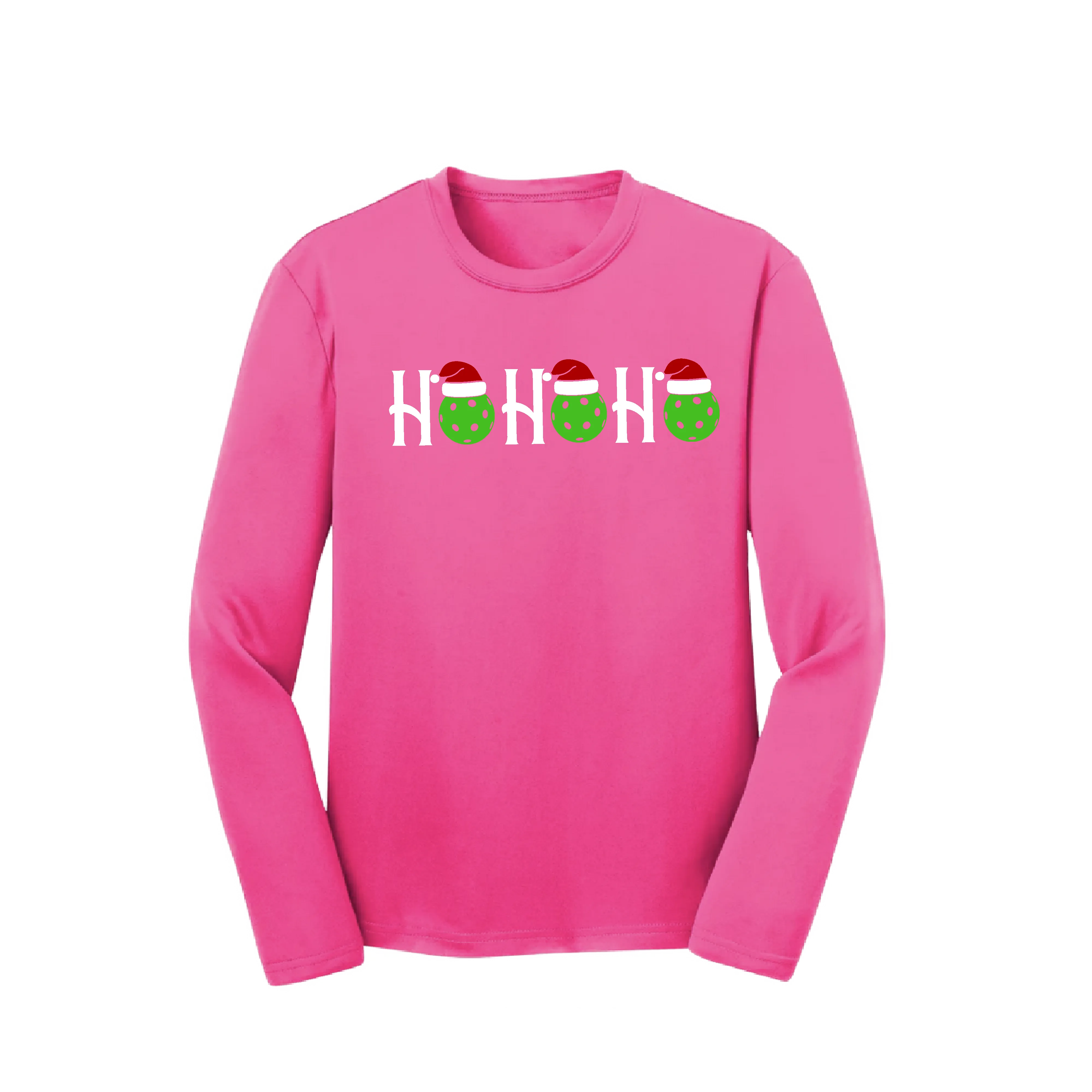 Ho Ho Ho | Youth Long Sleeve Pickleball Shirts | 100% Polyester