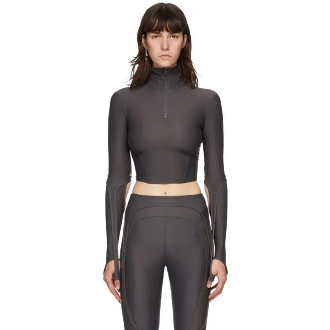 Hyein Seo Grey Half-Zip Sport Turtleneck