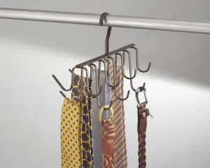 InterDesign Axis Closet Storage Organizer Rack for Ties, Belts - Large, Bronze