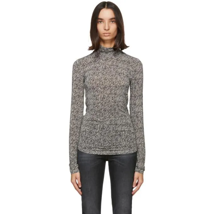 Isabel Marant Black and White Goyela Turtleneck