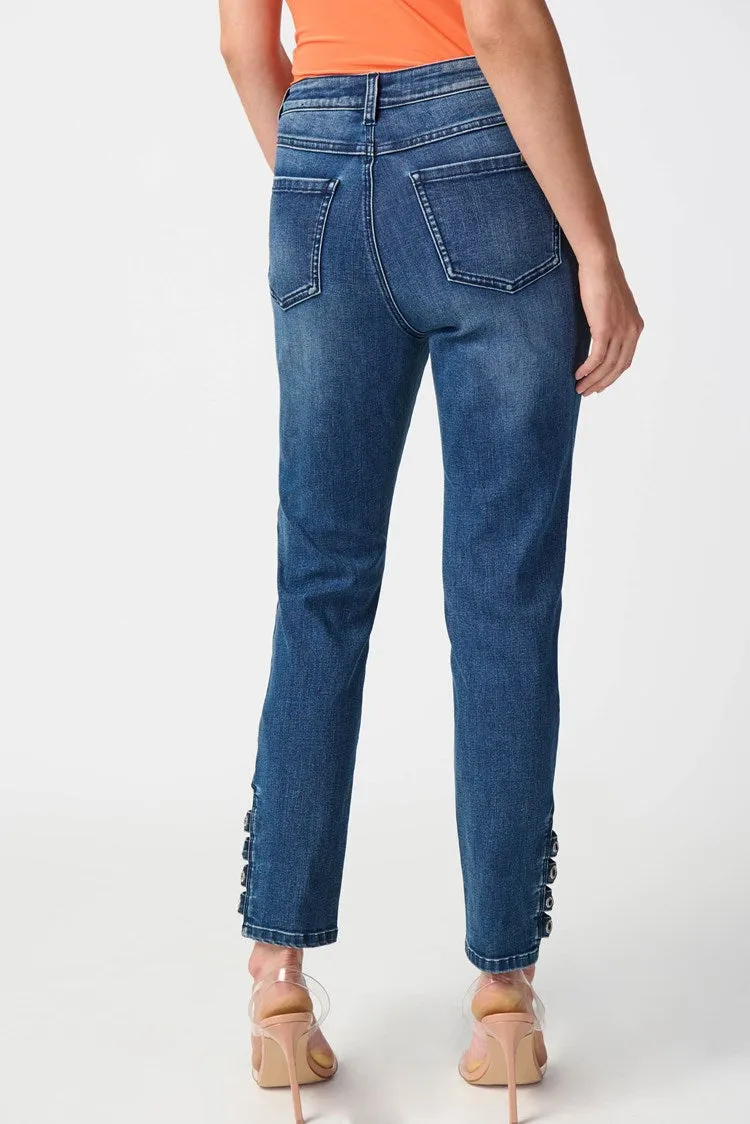 Joseph Ribkoff - Classic Slim Jeans with Embellished Hem
