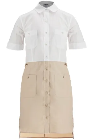 khaki typewriter cloth dress with striped logo FDSF05U 04502 KHAKI