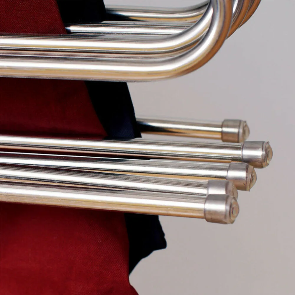 Lecluse Stainless Steel Trouser Hangers Pants Tie Clothes Coat Space Saving Bulk