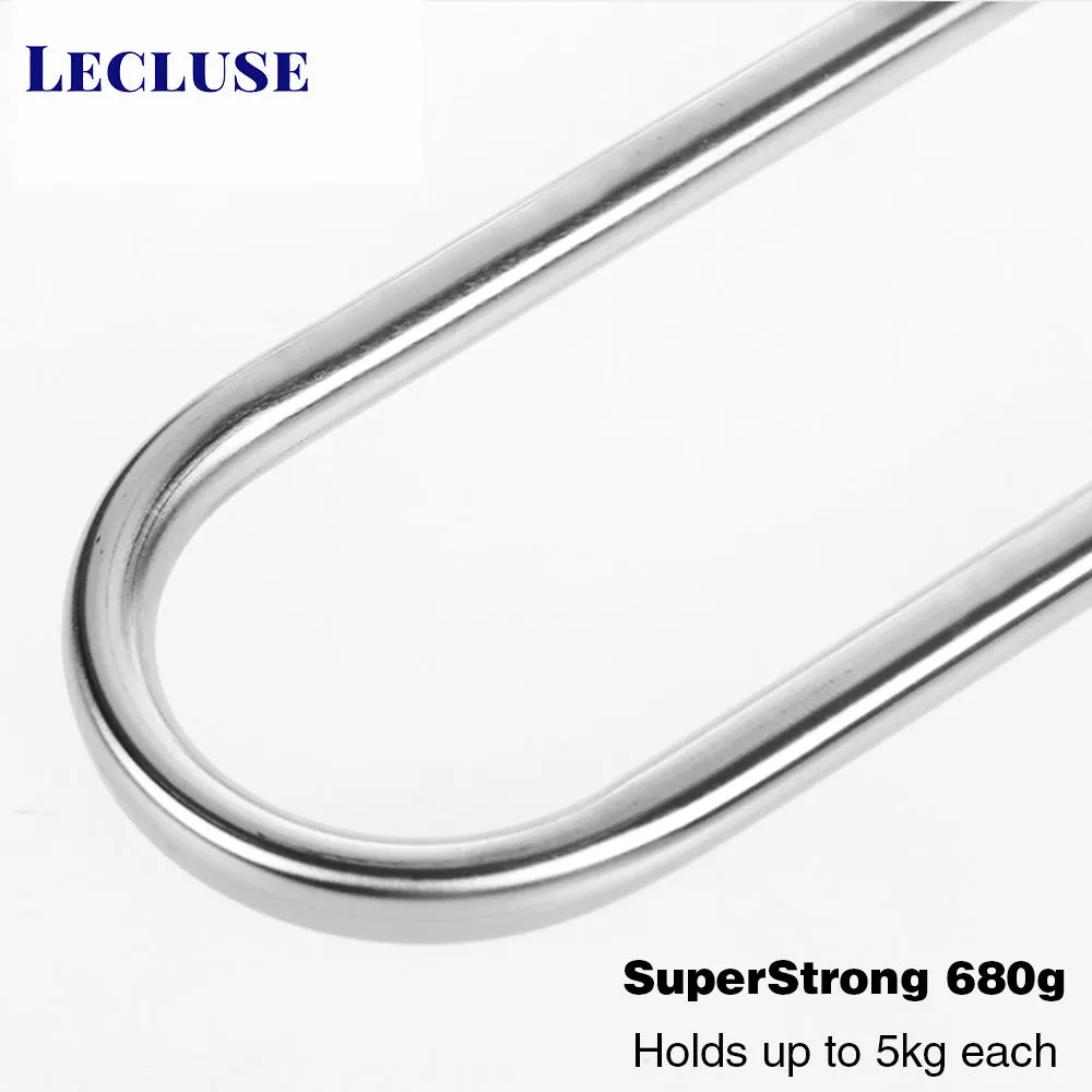 Lecluse Stainless Steel Trouser Hangers Pants Tie Clothes Coat Space Saving Bulk