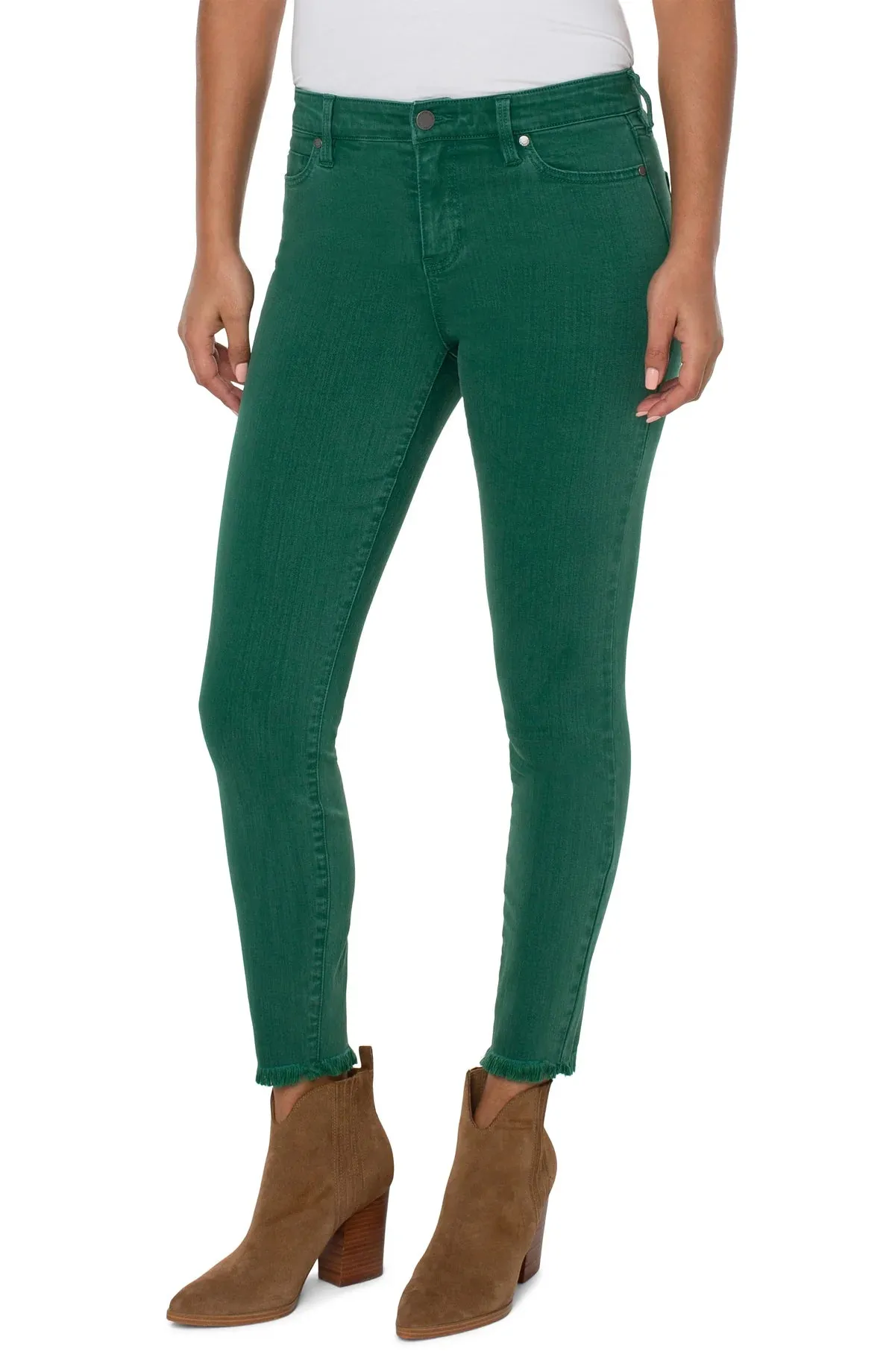 LIVERPOOL LM2304WF Skinny Ankle 28" w Fray