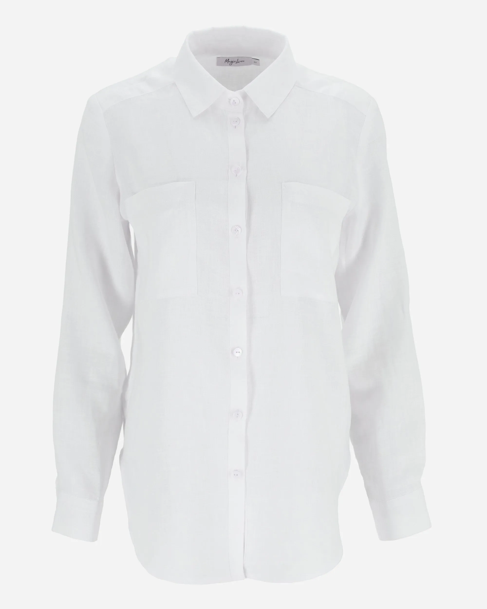 Long-sleeved linen shirt CALPE in White