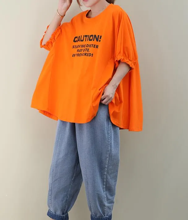 Loose Casual T-Shirts Summer Women Cotton Tops 707