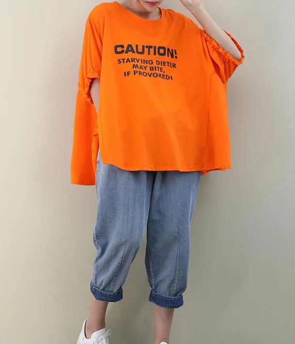 Loose Casual T-Shirts Summer Women Cotton Tops 707