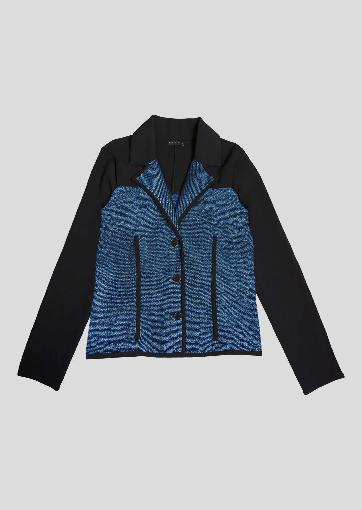 Maryse - Womens Tweed Jacket, Grey with Black Details