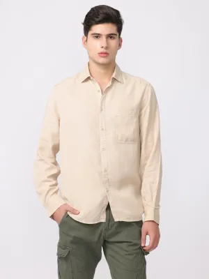 Men Peach Regular Fit Cotton Blend Shirt
