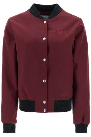 men's bordeaux wool teddy jacket with fox embroidery NW02110WT0032 REDSTAR