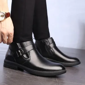 Men's Genuine Faux Leather Snow Boots