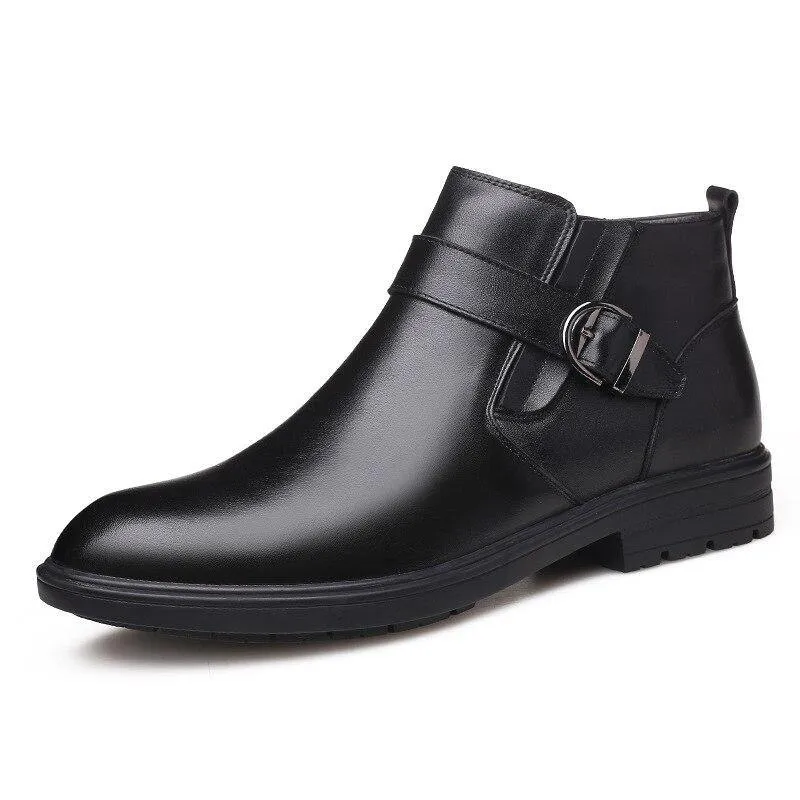 Men's Genuine Faux Leather Snow Boots