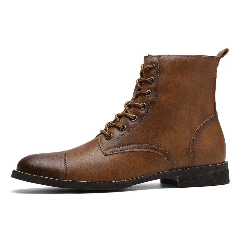 Men's shoes plus cashmere cotton shoes leather boots ankle boots