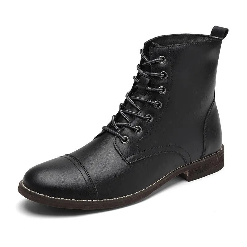 Men's shoes plus cashmere cotton shoes leather boots ankle boots