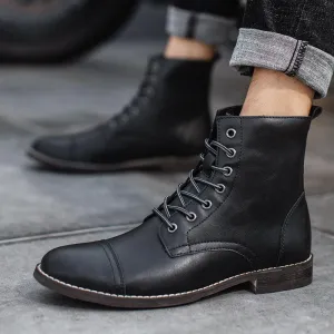 Men's shoes plus cashmere cotton shoes leather boots ankle boots