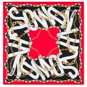 Moschino Scarf Jewelry Design - Large Square Silk Foulard SALE