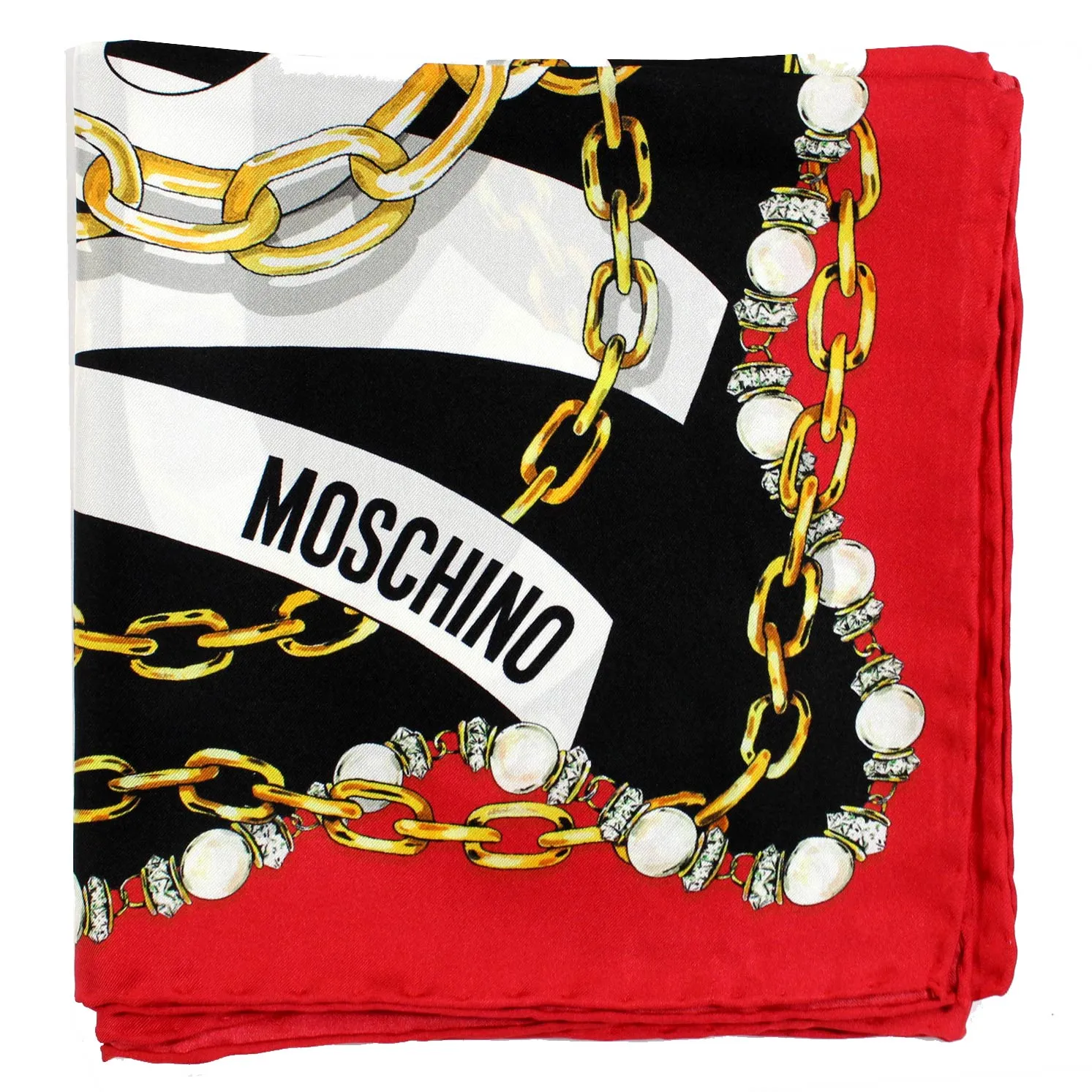 Moschino Scarf Jewelry Design - Large Square Silk Foulard SALE