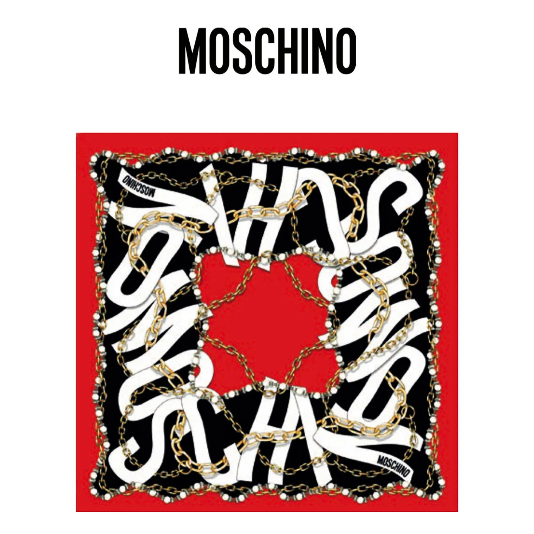 Moschino Scarf Jewelry Design - Large Square Silk Foulard SALE