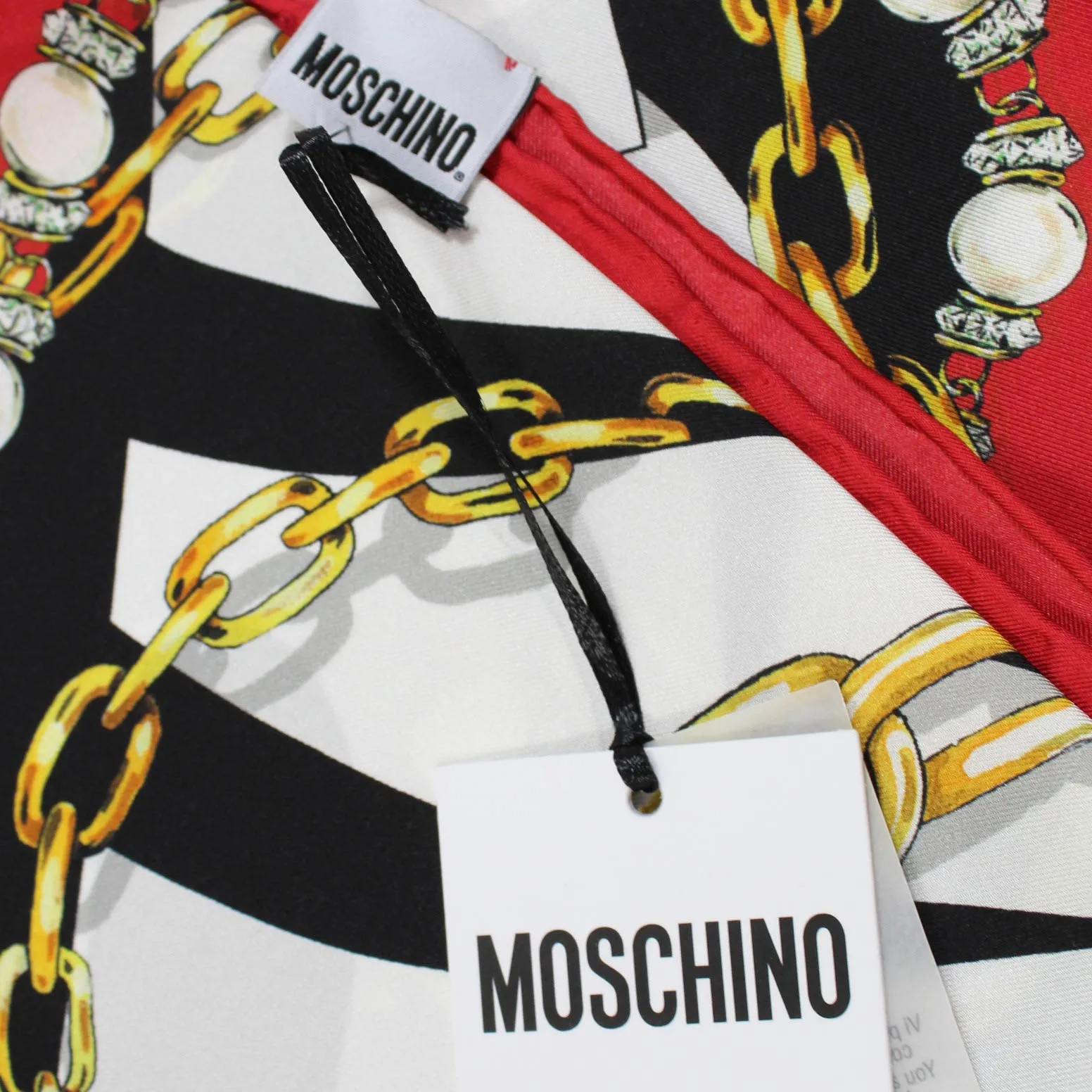 Moschino Scarf Jewelry Design - Large Square Silk Foulard SALE