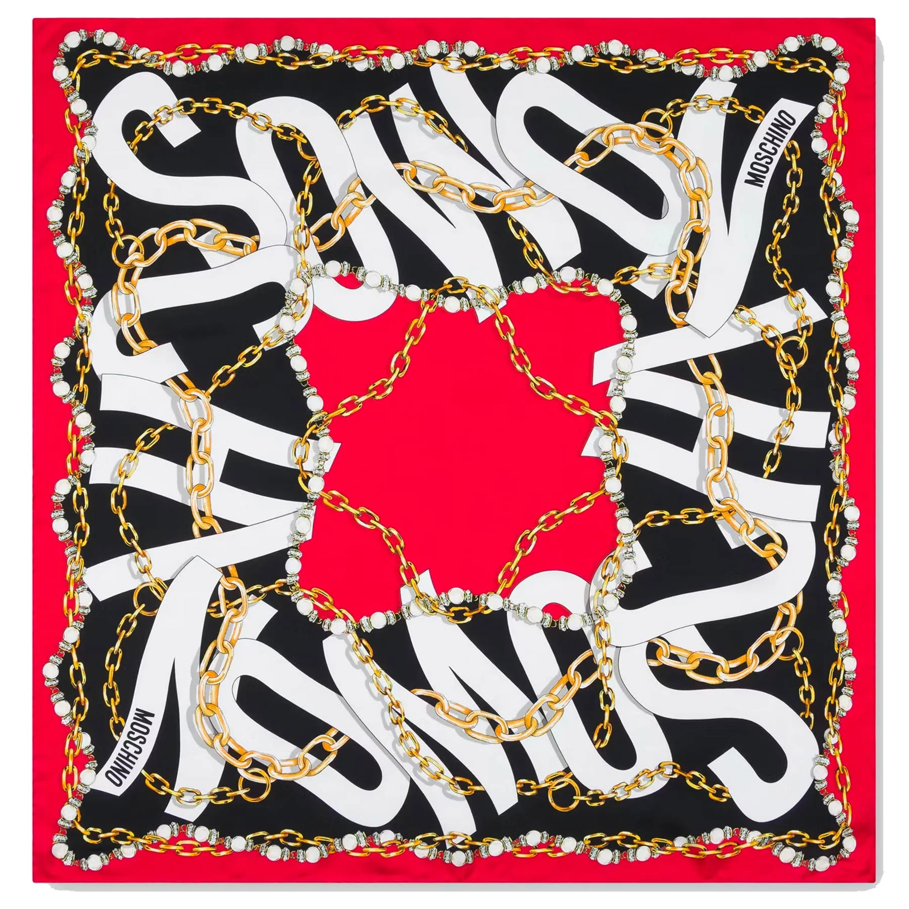 Moschino Scarf Jewelry Design - Large Square Silk Foulard SALE