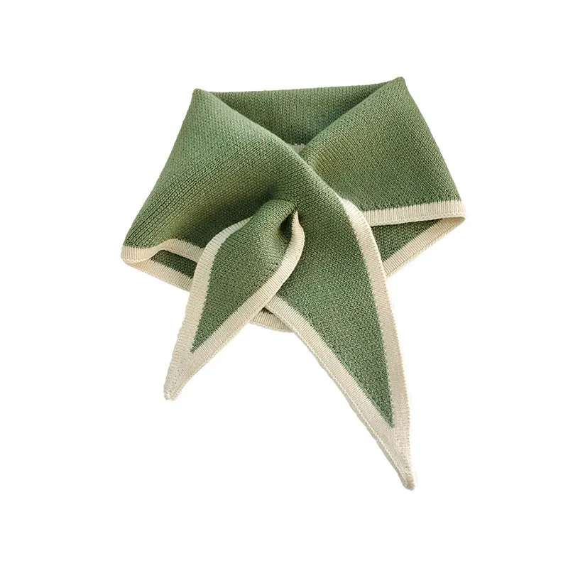 New Simple Lazy Cross Perforated Small Scarf Women's Autumn And Winter Outer Wear Fashion Triangle Scarf Warm Scarf Small Scarf