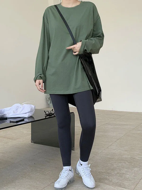 Original Solid Long Sleeve T-Shirts Tops