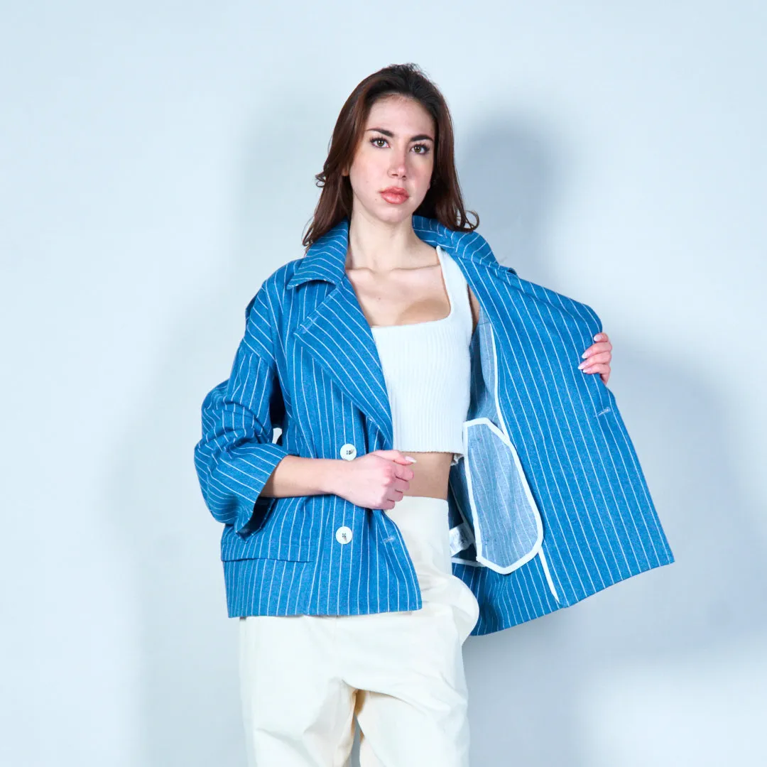 Pinstripe double-breasted blazer wholesale