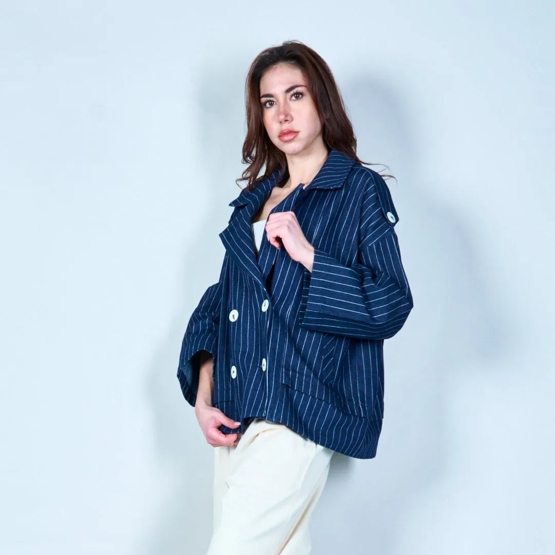 Pinstripe double-breasted blazer wholesale