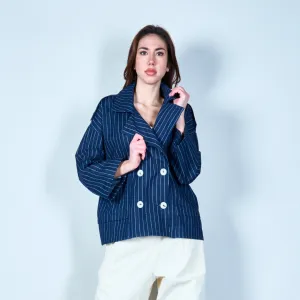 Pinstripe double-breasted blazer wholesale
