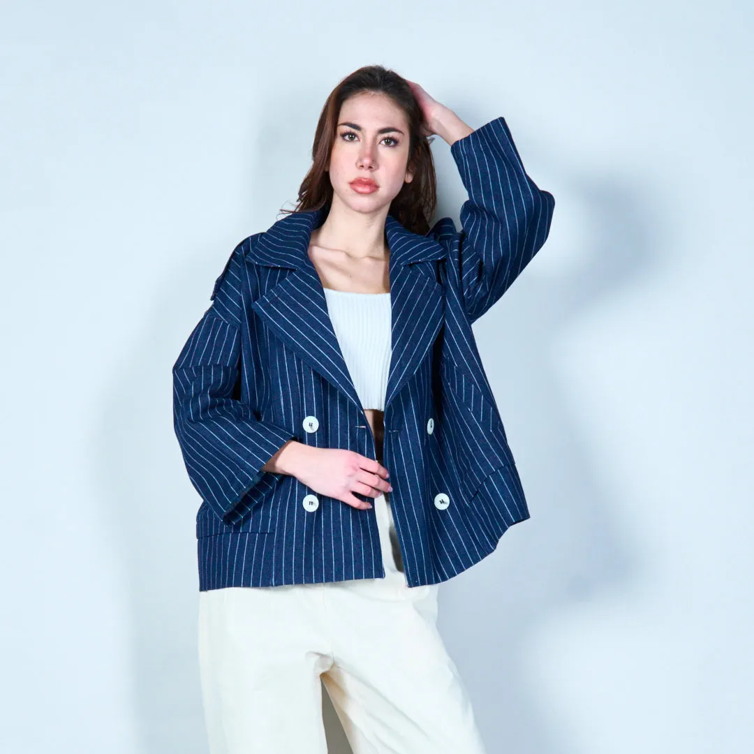 Pinstripe double-breasted blazer wholesale