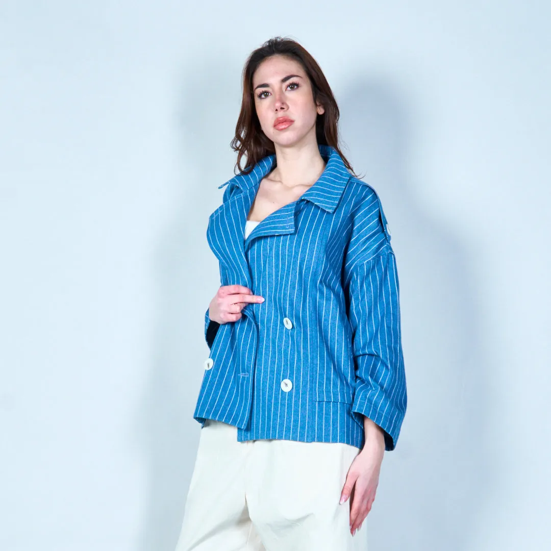 Pinstripe double-breasted blazer wholesale