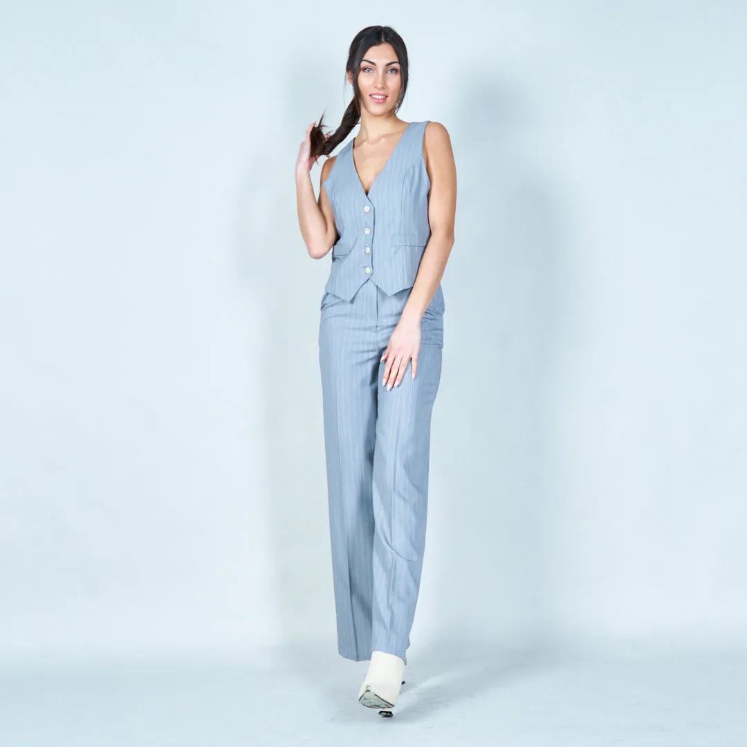 Pinstripe wide-leg trousers wholesale