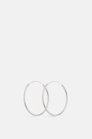 Plain Silver Hoops