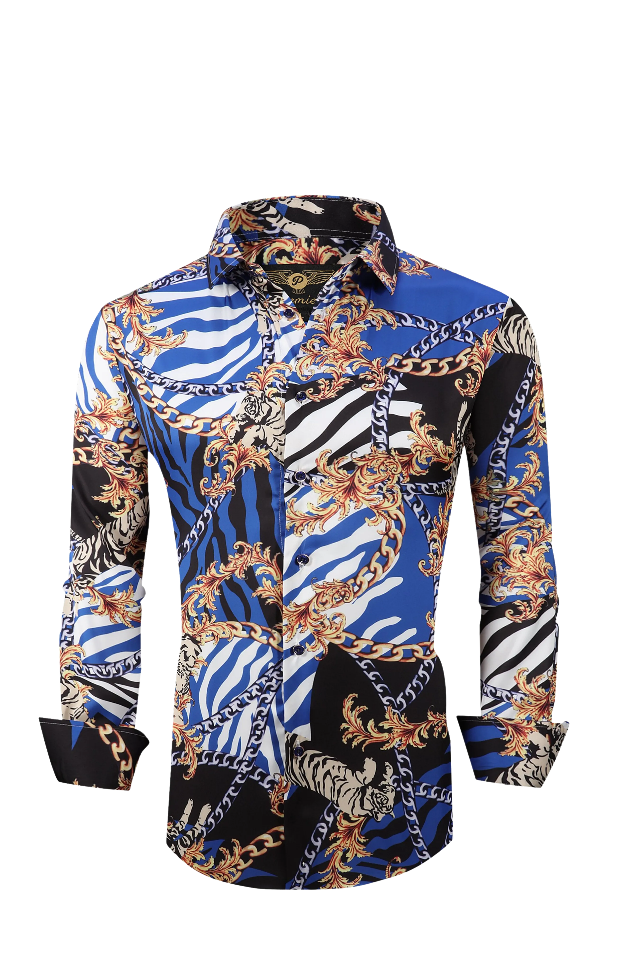PREMIERE SHIRTS: BLUE/GOLD CHAIN
