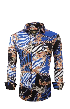 PREMIERE SHIRTS: BLUE/GOLD CHAIN