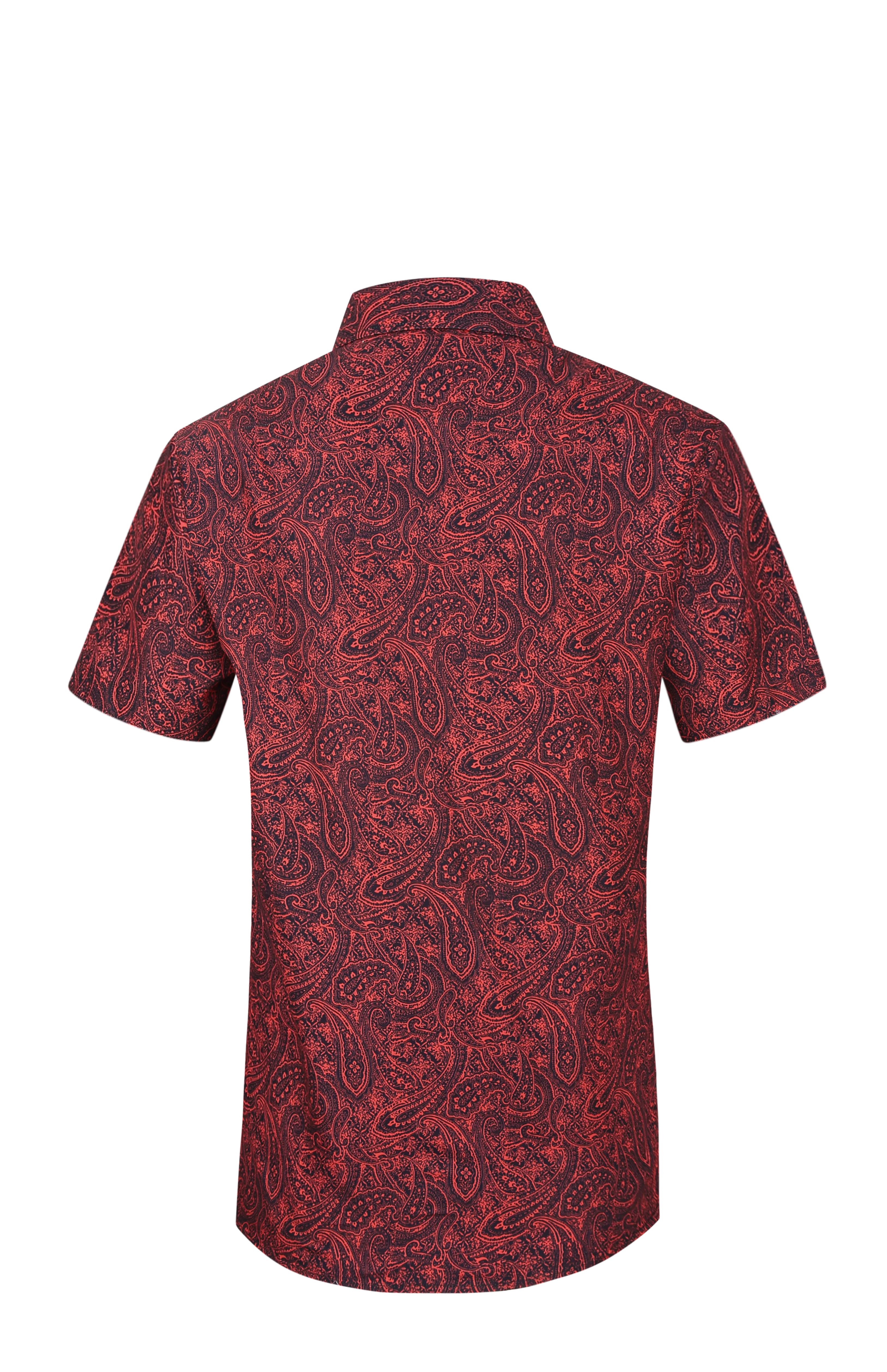PREMIERE SHORT SLEEVE SHIRTS: RED/BLACK PAISLEY