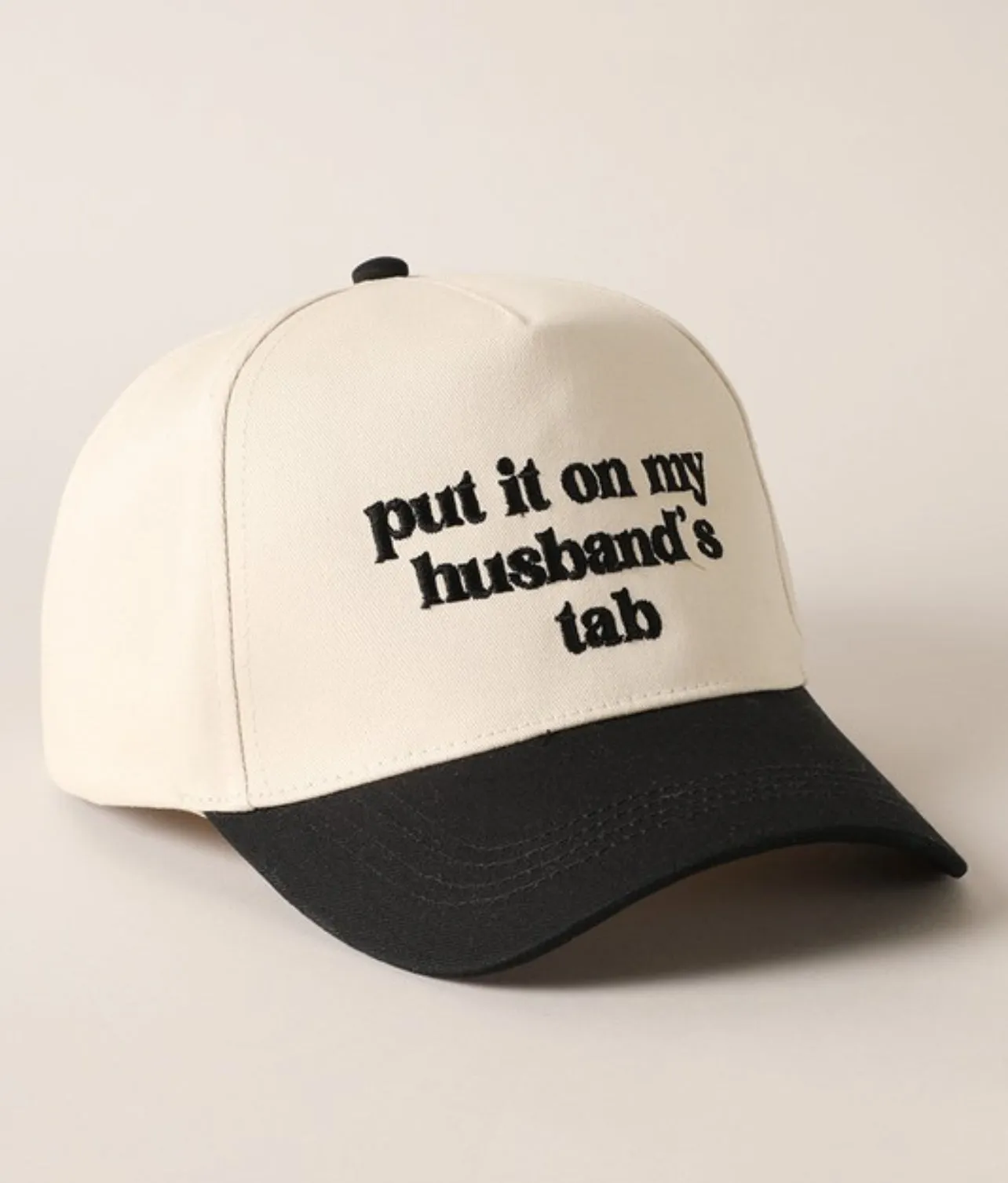 put it on my husband's tab Embroidery Canvas Cap