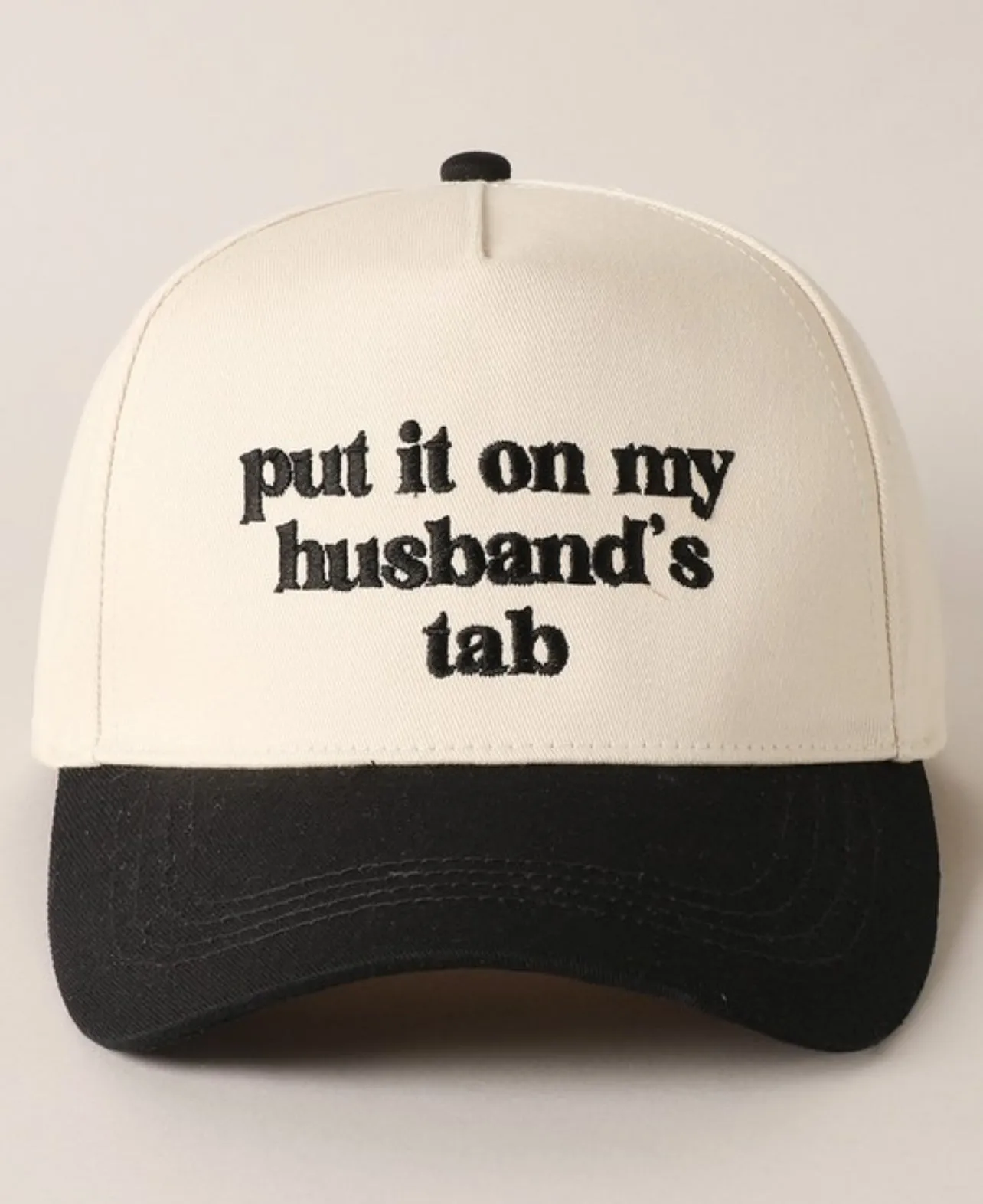 put it on my husband's tab Embroidery Canvas Cap