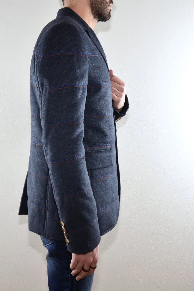 Quilted Blazer - Navy